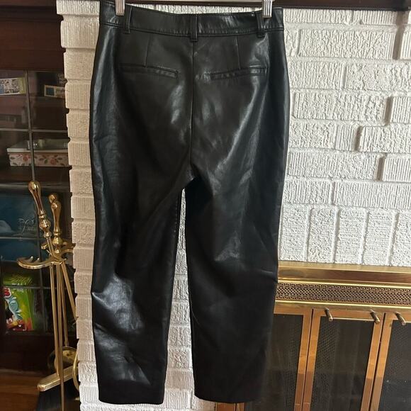 Aritzia Babaton Command Vegan Leather Cropped Pant Black Mid-Rise Pants Size 4 - Picture 5 of 7